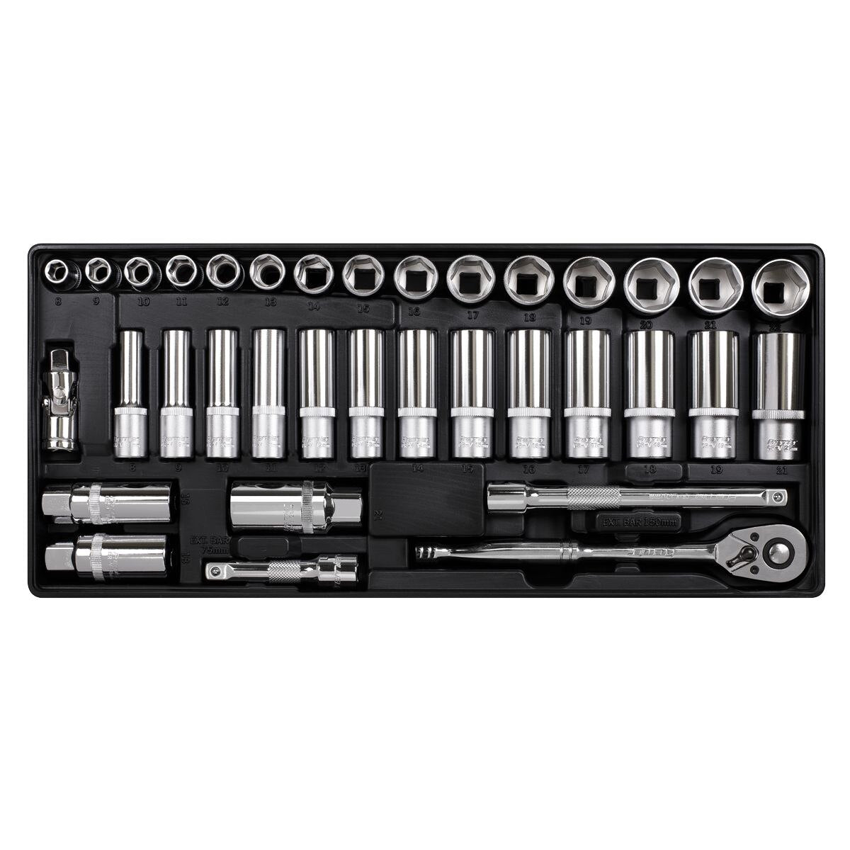 Sealey Premier Socket Set with Tool Tray 3/8"Sq Drive 35pc - Image 3