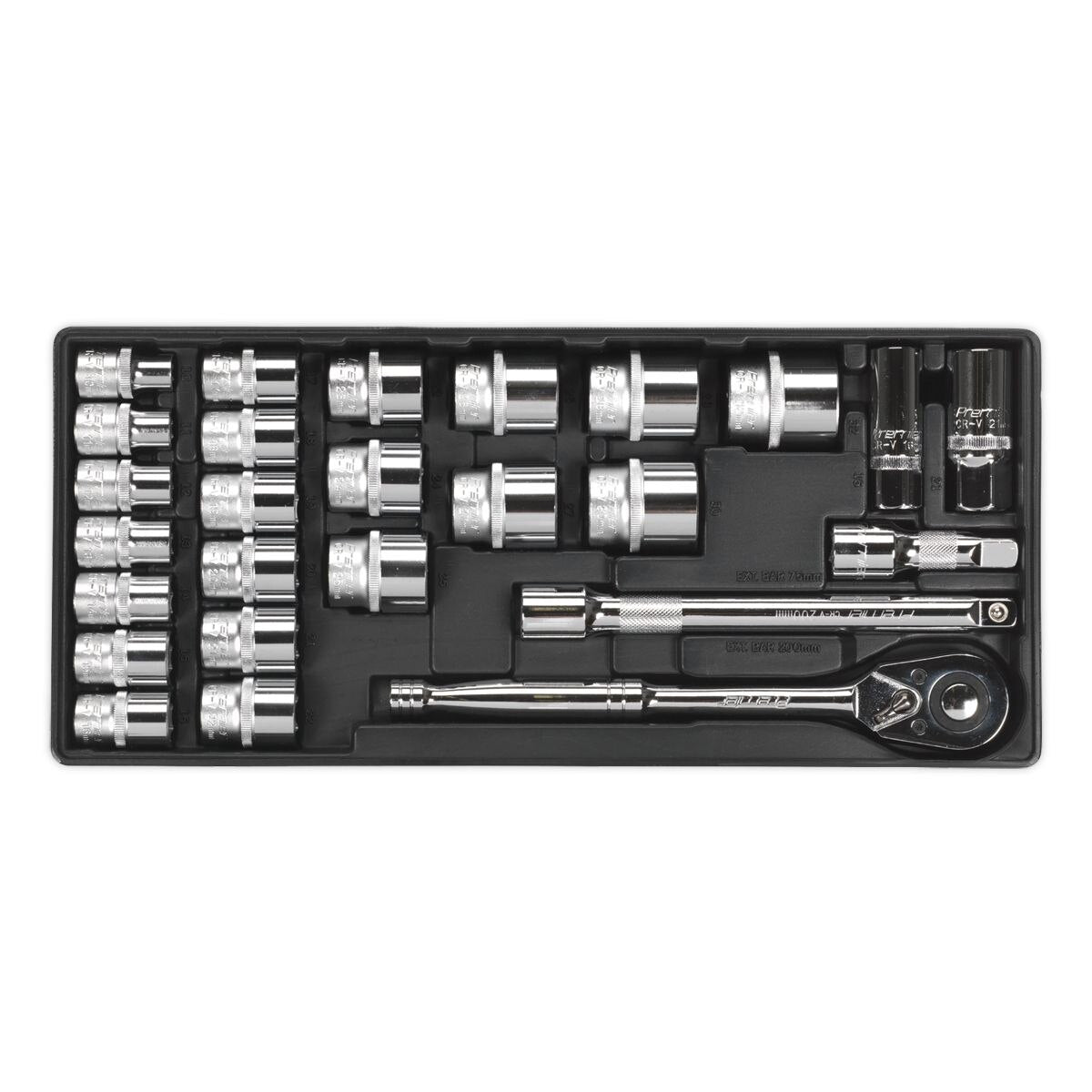 Sealey Premier Socket Set with Tool Tray 1/2"Sq Drive 26pc - Image 2