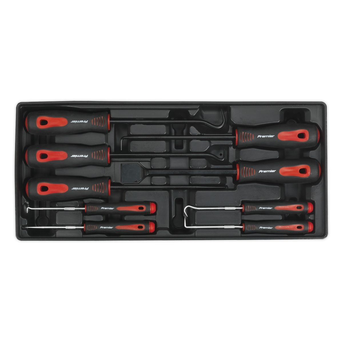 Sealey Premier Scraper & Hook Set with Tool Tray 9pc - Image 1