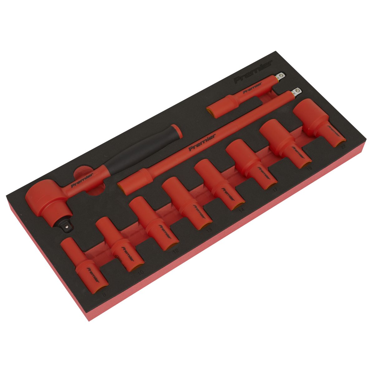 Sealey Premier Insulated Socket Set with Tool Tray 3/8"Sq Drive 11pc - VDE Approved - Image 1