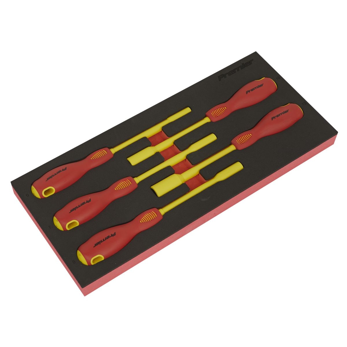 Sealey Premier Insulated Nut Driver Set with Tool Tray 5pc - VDE Approved - Image 1
