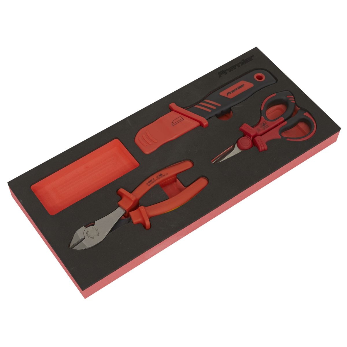 Sealey Premier Insulated Cutting Set with Tool Tray 3pc - VDE Approved - Image 1