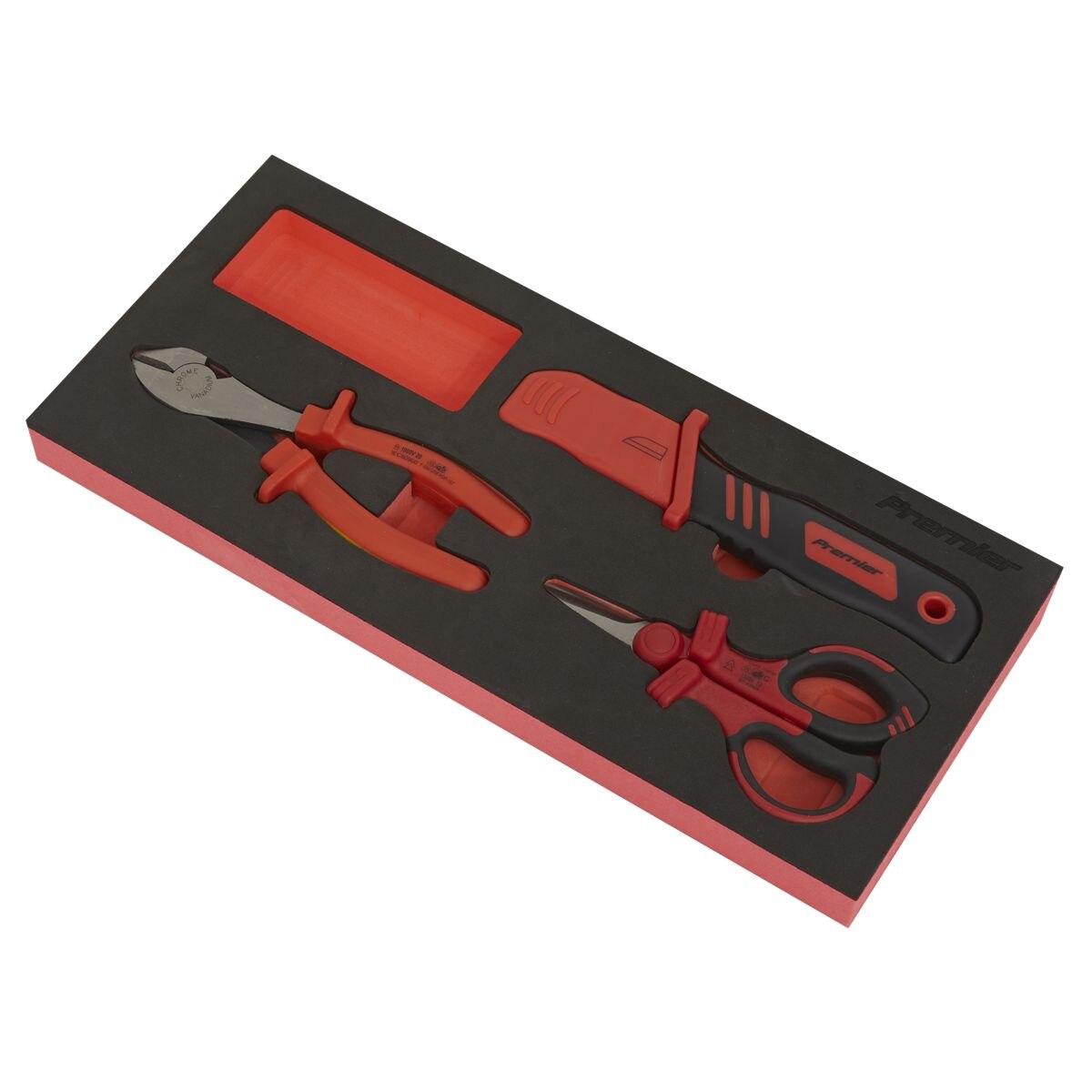 Sealey Premier Insulated Cutting Set with Tool Tray 3pc - VDE Approved - Image 2