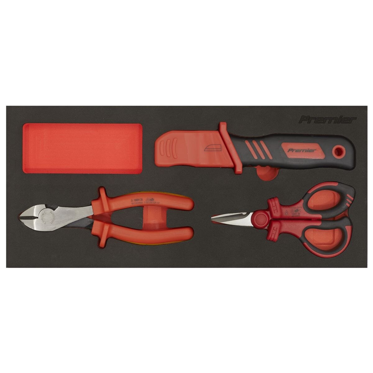 Sealey Premier Insulated Cutting Set with Tool Tray 3pc - VDE Approved - Image 3
