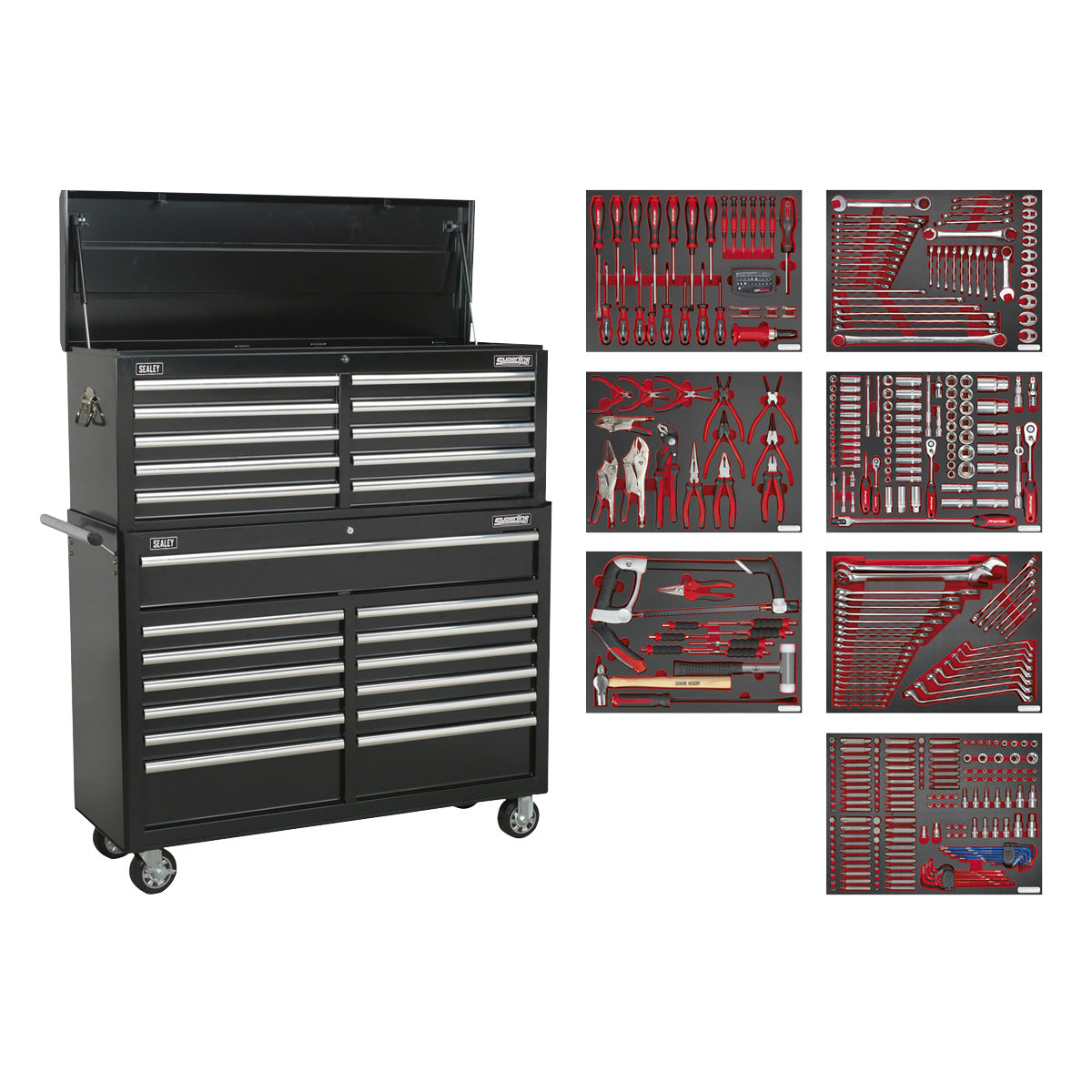 Superline PRO Tool Chest Combination 23 Drawer with 446pc Tool Kit - Black TBTPBCOMBO4