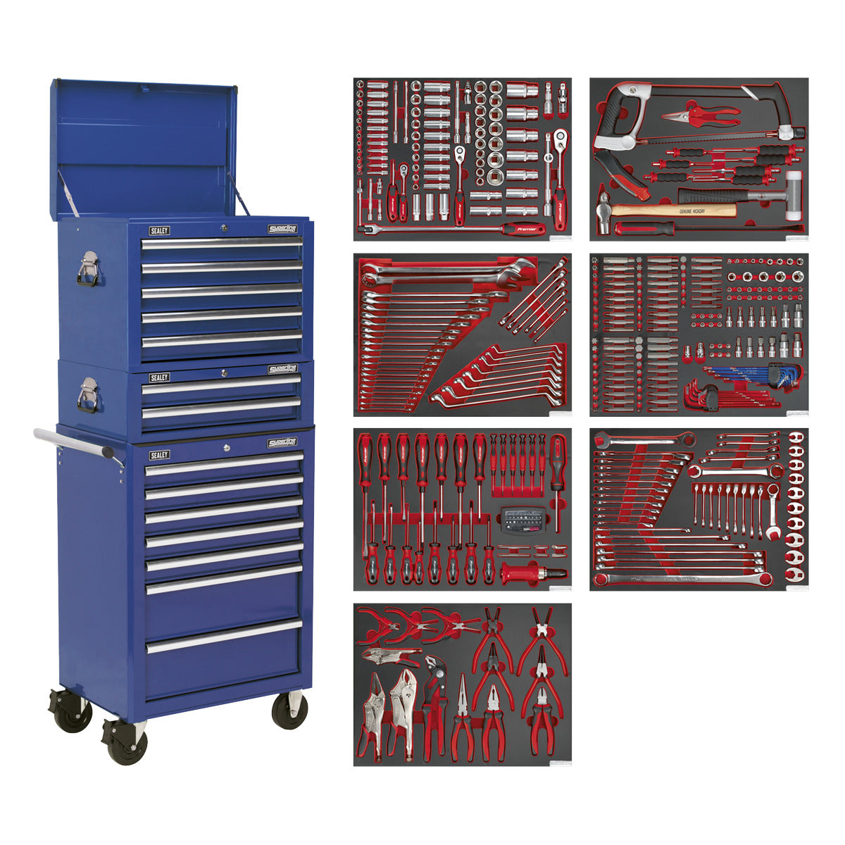 Superline PRO Tool Chest Combination 14 Drawer with 446pc Tool Kit - Blue TBTPCOMBO5