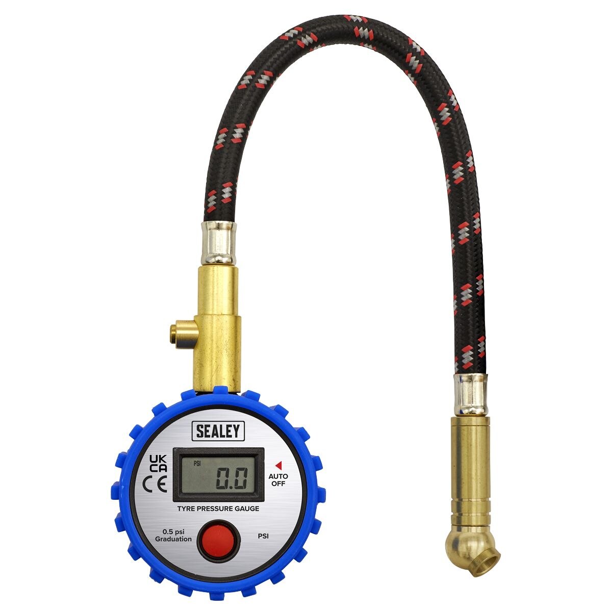 Sealey Tyre Pressure Gauge Digital with Leader Hose & Quick Release 0-100psi - Image 2