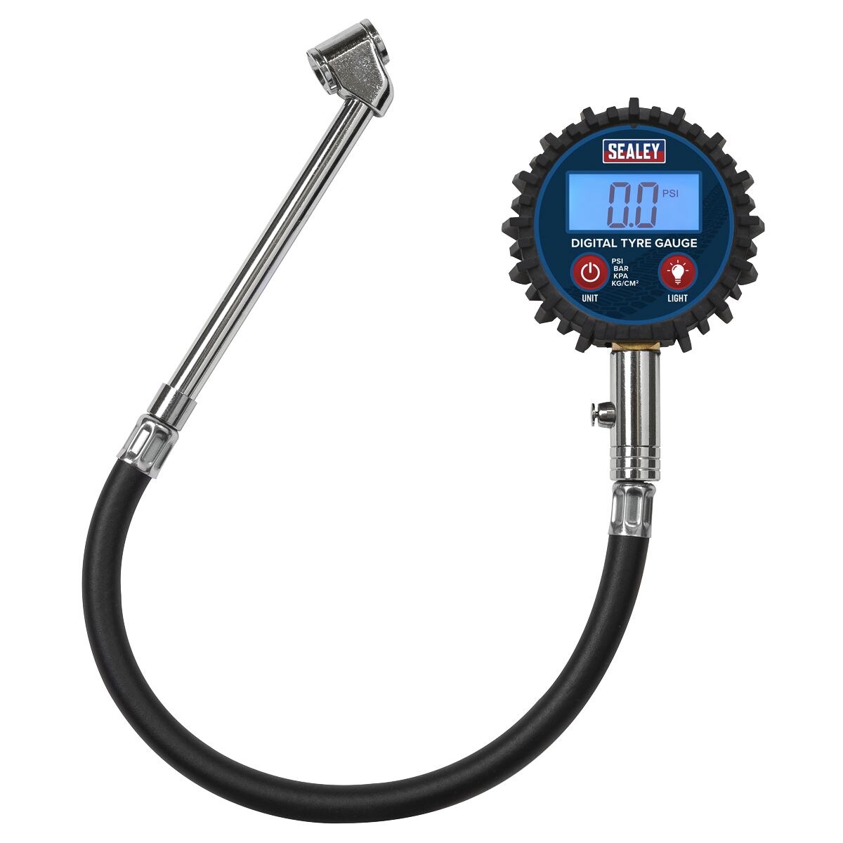 Sealey Digital Tyre Pressure Gauge with Twin Push-On Connector - Image 6
