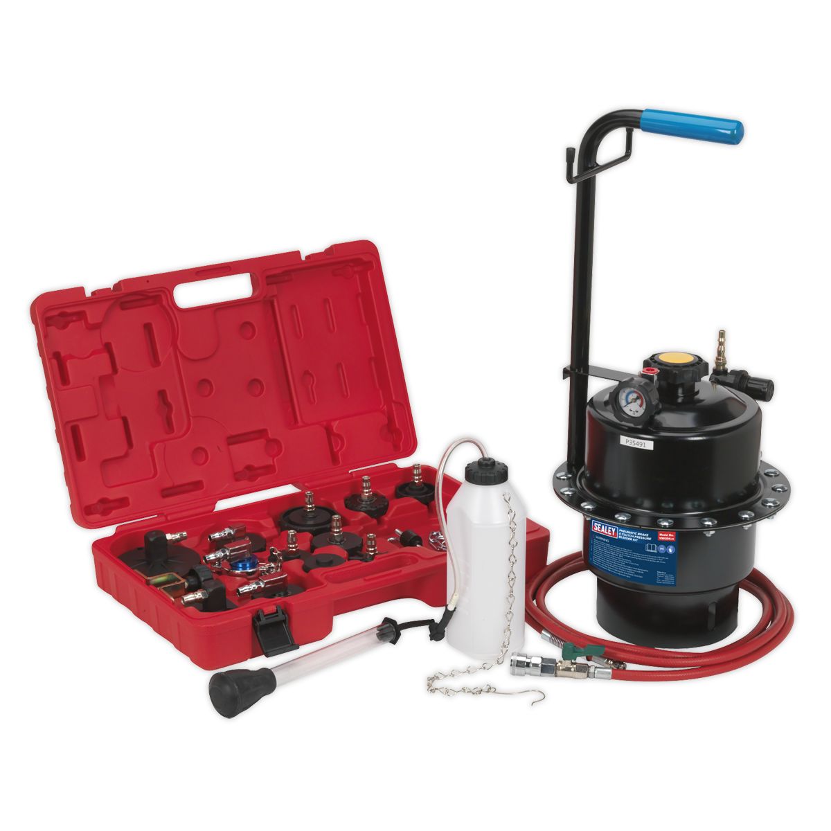 Sealey Pneumatic Brake & Clutch Pressure Bleeder Kit - Image 1