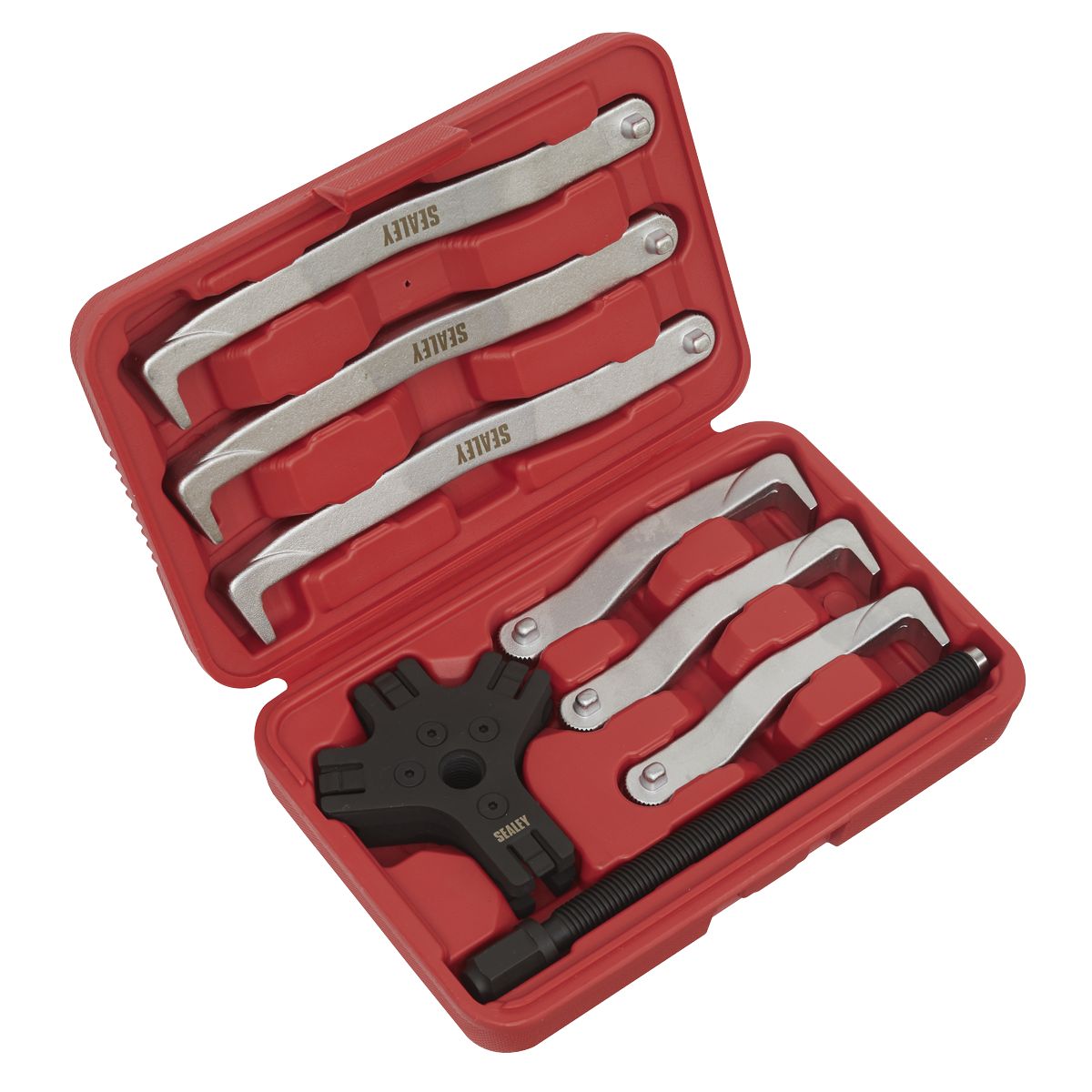 Sealey Fast Action Twin/Triple Leg Reversible Puller Set 150 & 220mm 8pc - Image 1