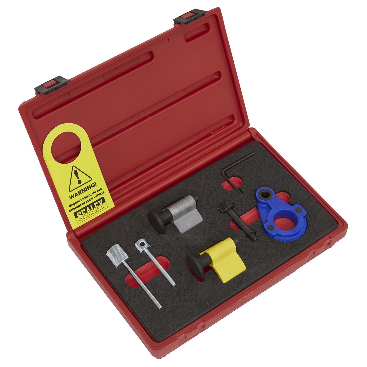 Sealey Diesel Engine Timing Tool Kit 1.2D/1.4D/1.6D/2.0D - for VAG, Ford & Mitsubishi - Belt Drive - Image 1
