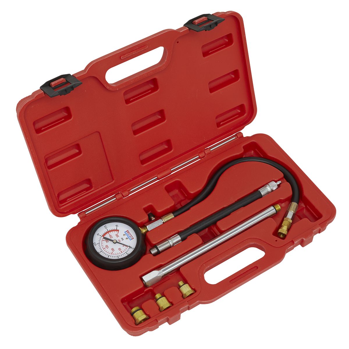 Sealey Petrol Compression Tester Deluxe Kit 6pc - Image 1