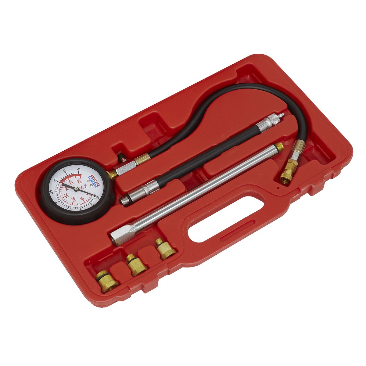 Sealey Petrol Compression Tester Deluxe Kit 6pc - Image 3