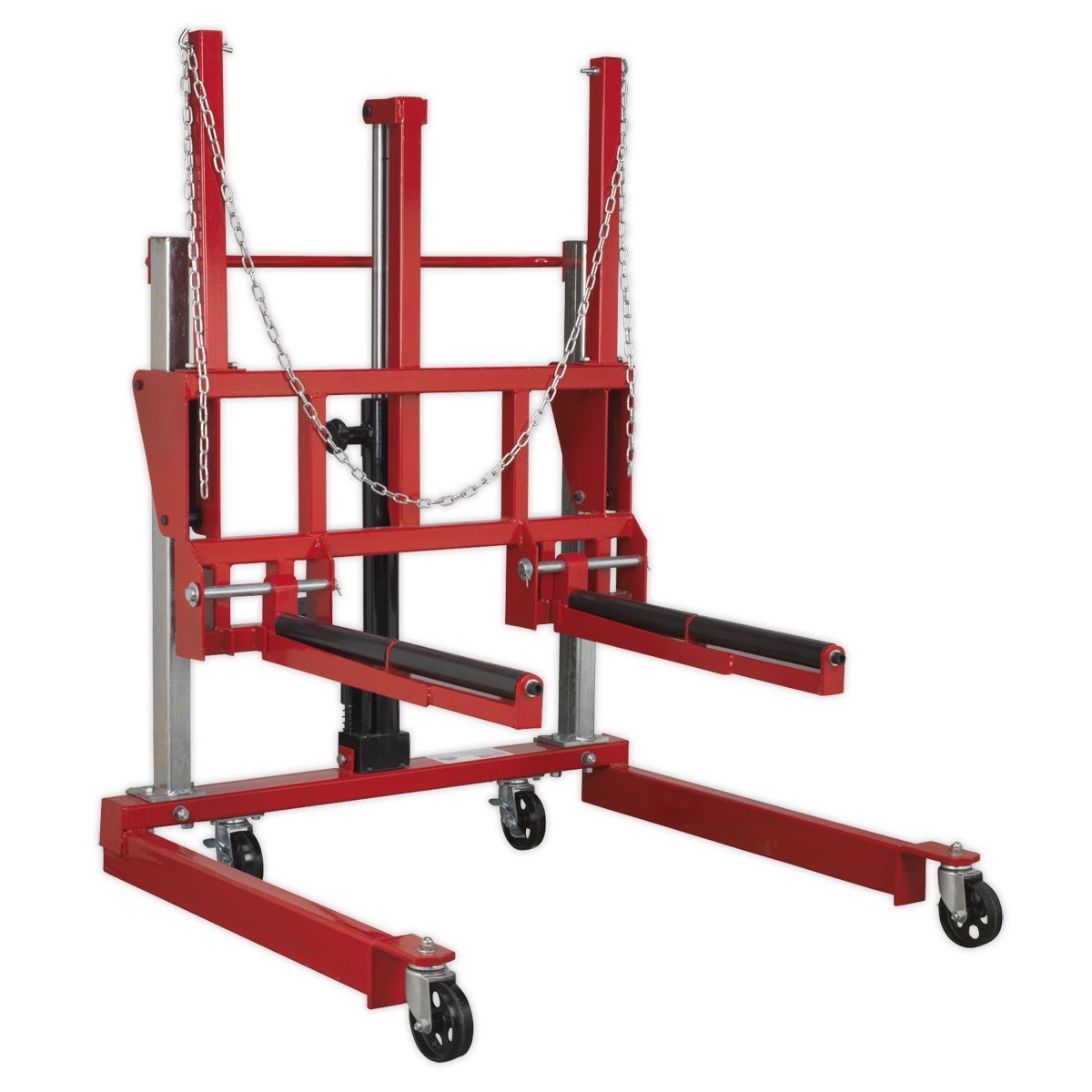 Sealey Wheel Removal Trolley with Adjustable Width 500kg - Image 1