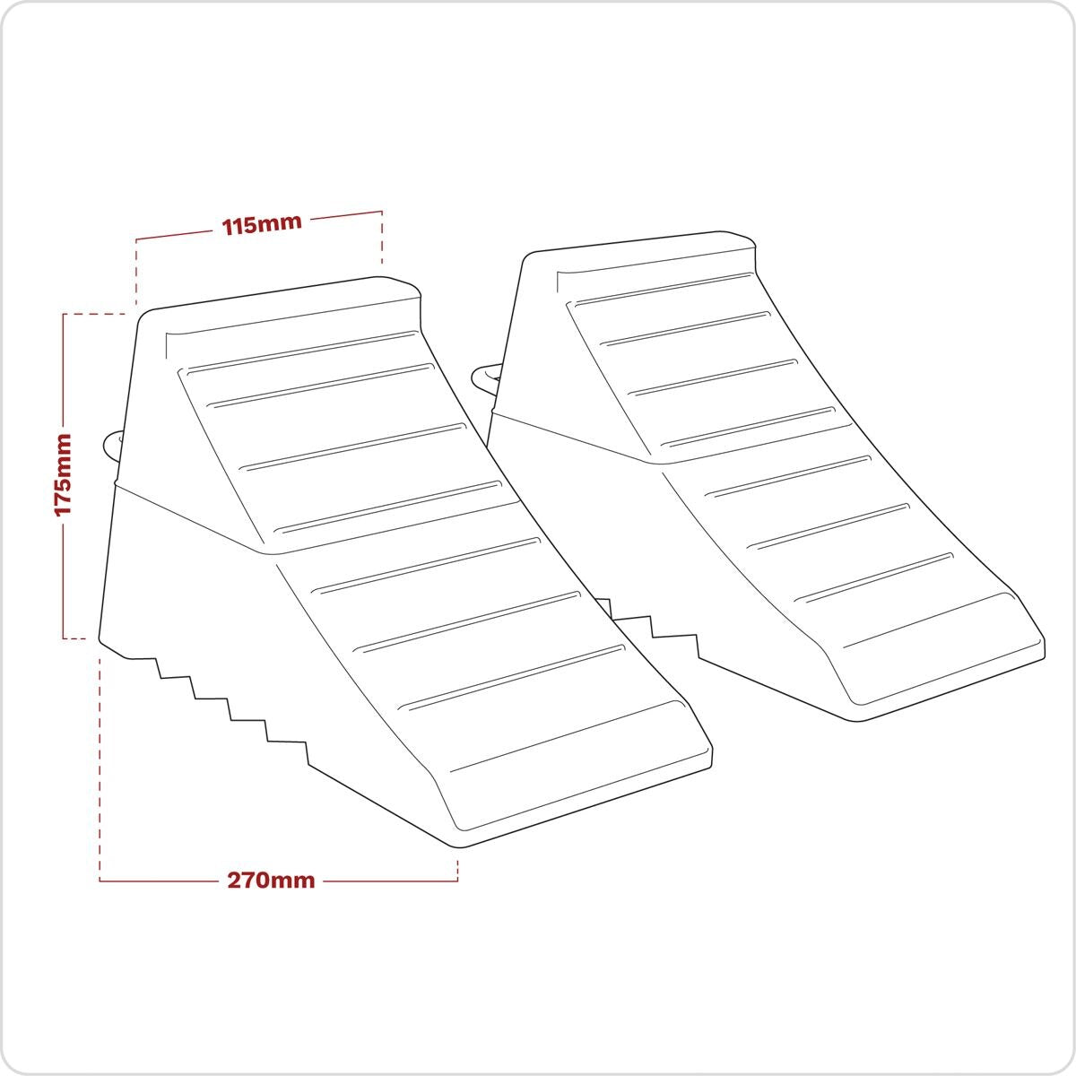 Sealey Rubber Wheel Chocks - Pair - Image 2