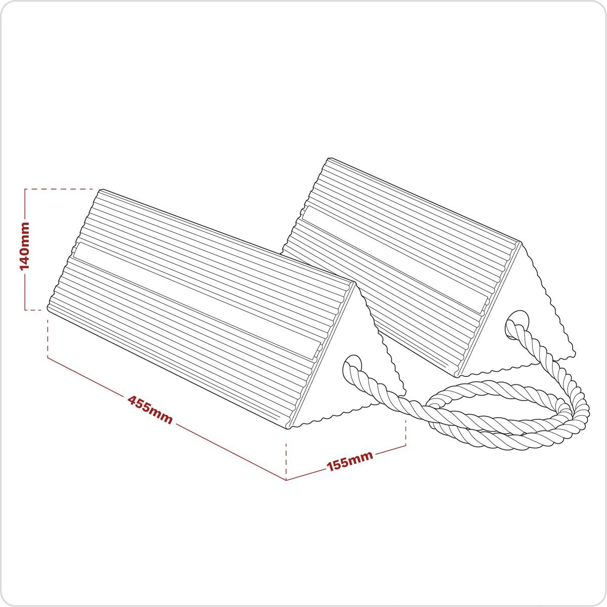 Sealey Heavy-Duty Rubber Wheel Chocks - Pair - Image 2