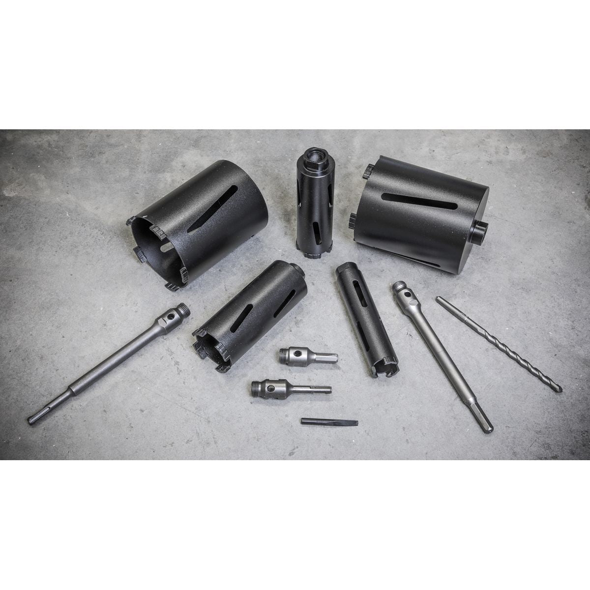 Sealey Diamond 5 Core Kit (¬Ø38, 52, 65, 117, 127mm Cores with Adaptors) - Image 6