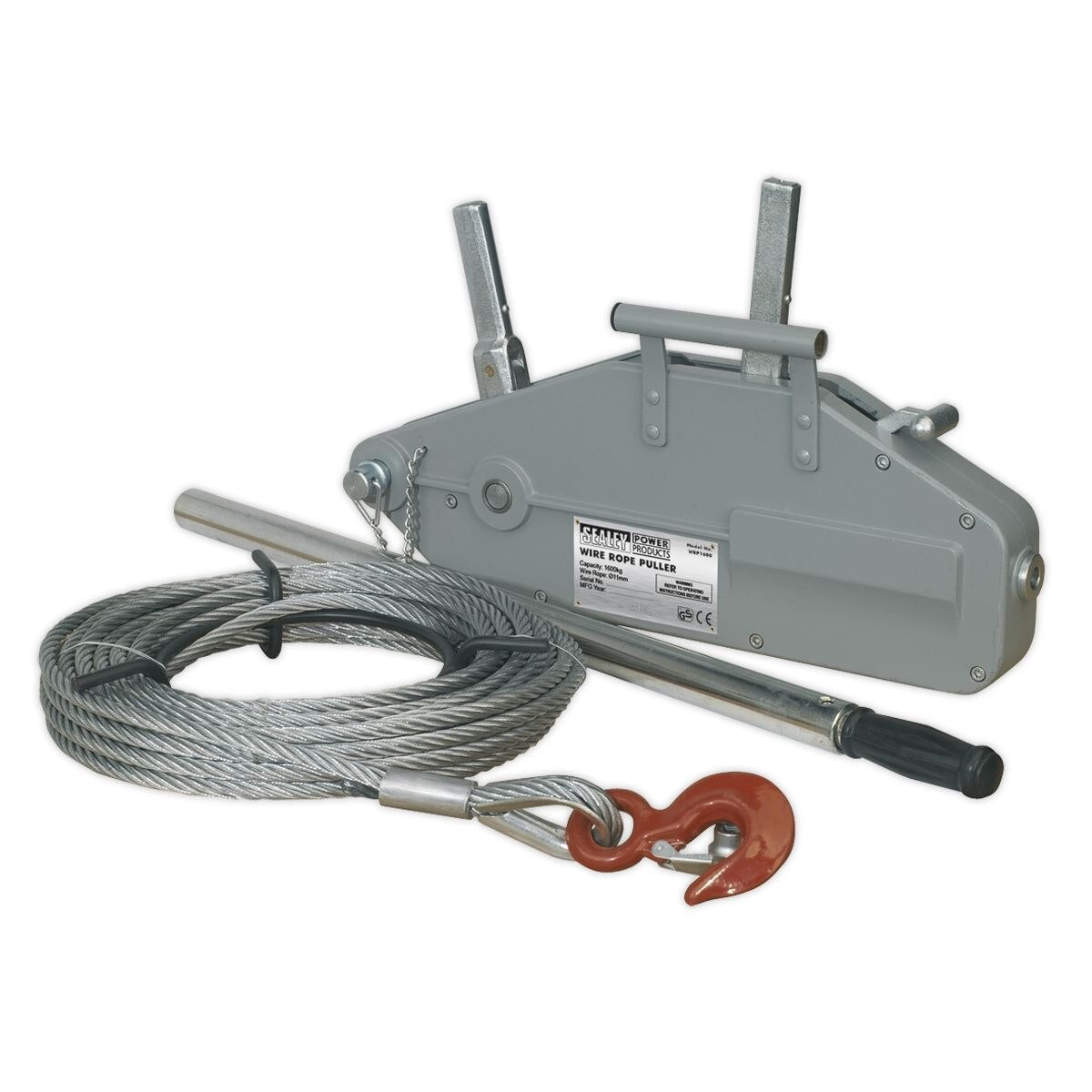 Sealey Wire Rope Puller 1600kg Max Line Force - Image 2
