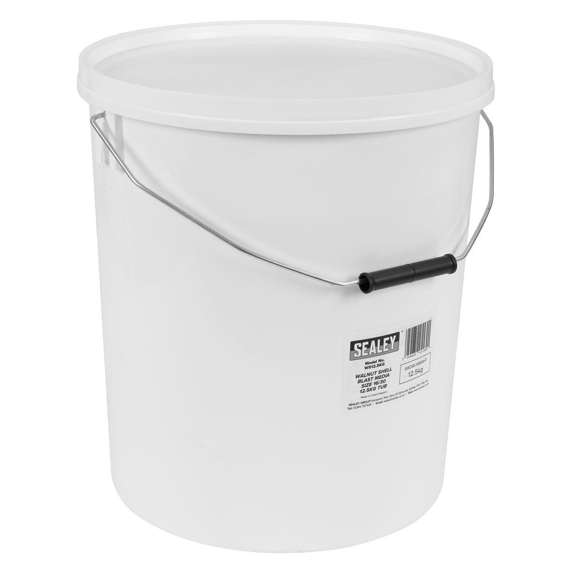 Sealey Walnut Shell Blast Media - Size 16/30 - 12.5kg Tub - Image 1