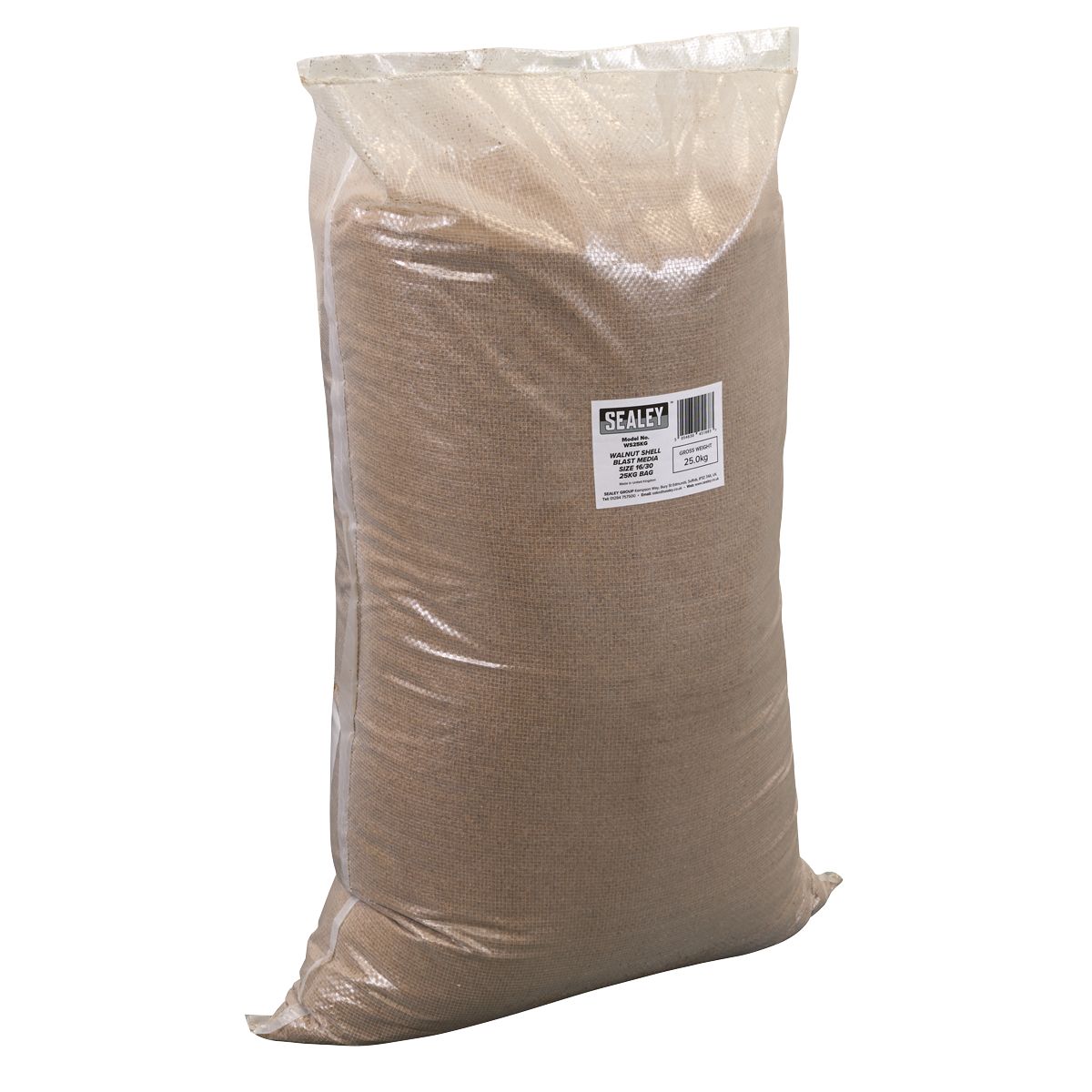 Sealey Walnut Shell Blast Media - Size 16/30 - 25kg Bag - Image 1