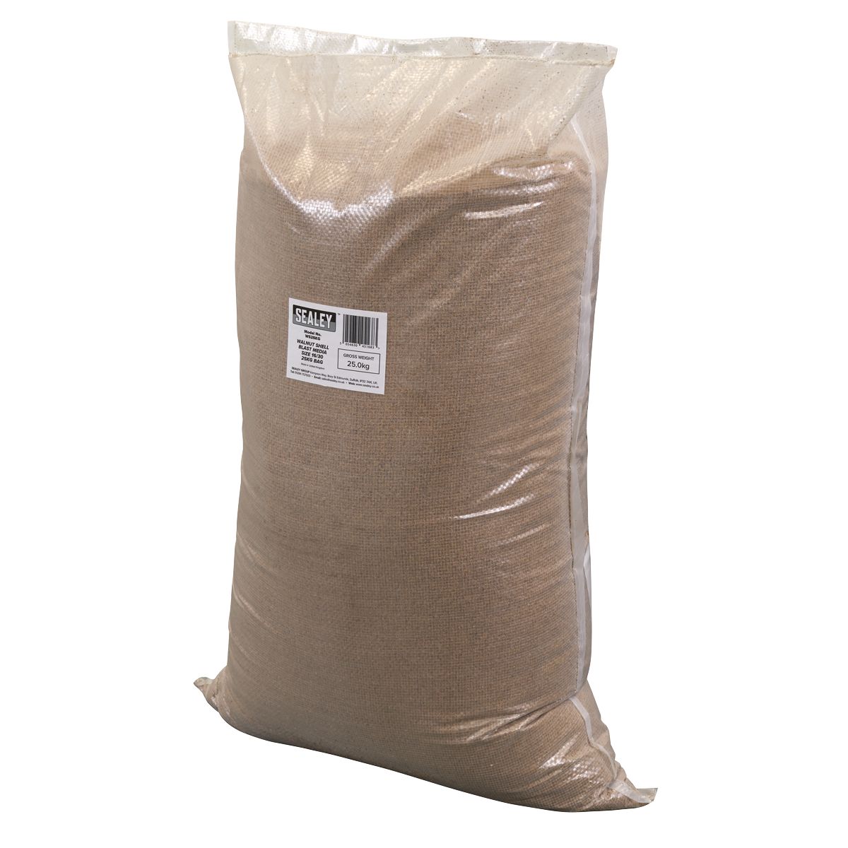 Sealey Walnut Shell Blast Media - Size 16/30 - 25kg Bag - Image 2