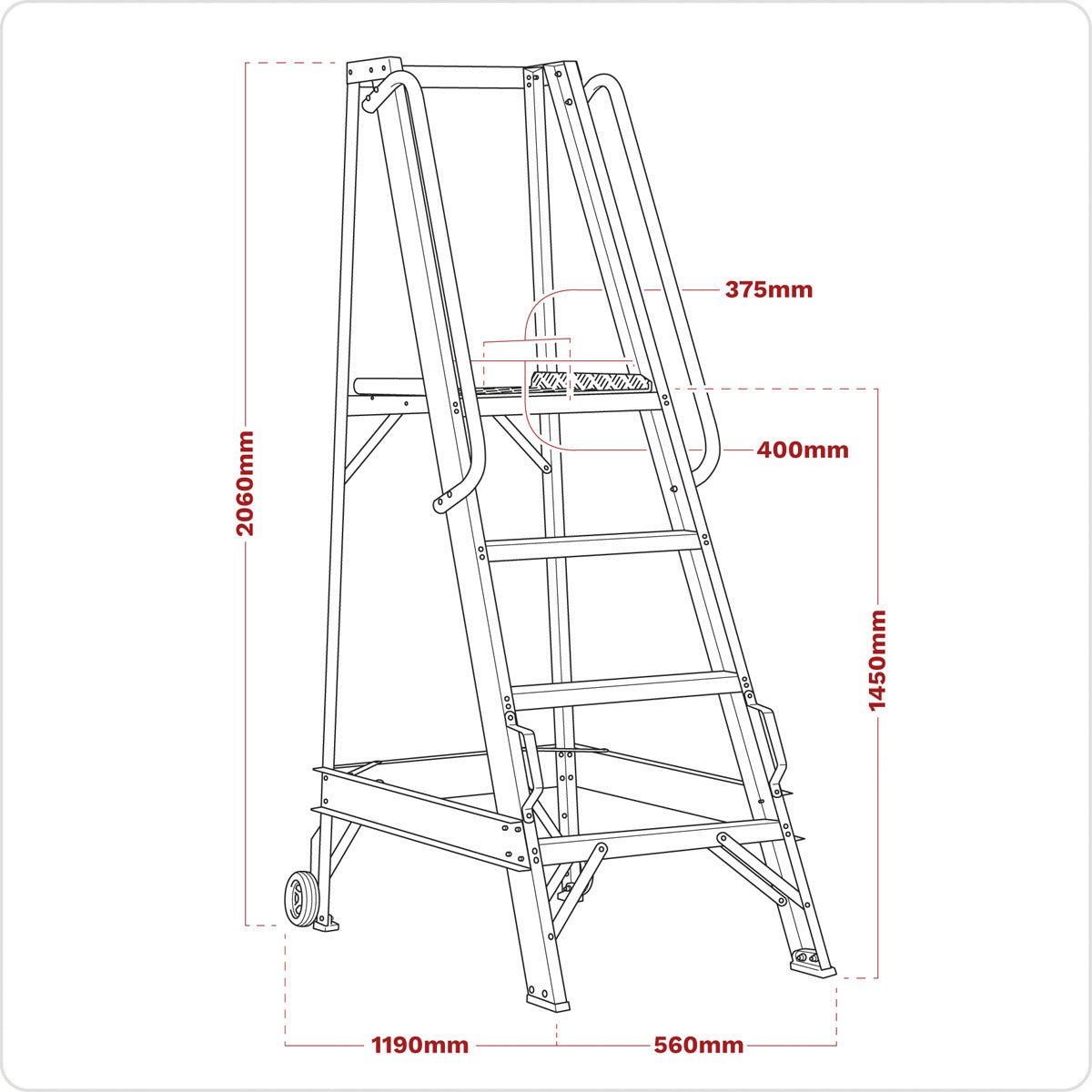 Sealey Warehouse Steps 6-Tread WS6