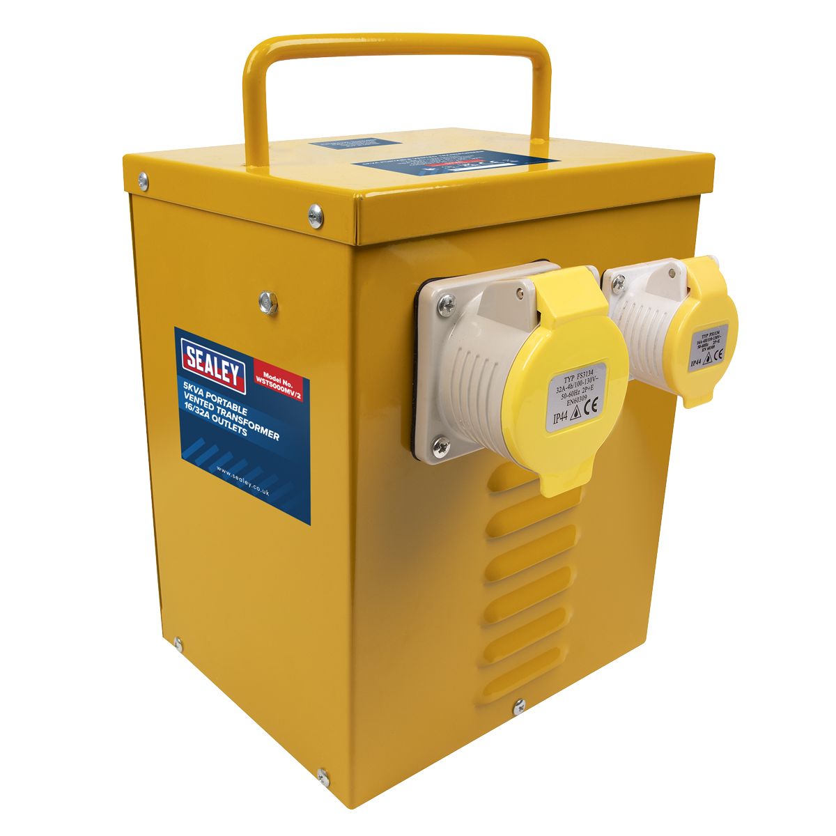 Sealey Portable Vented Transformer 5kVA 16/32A Outlets - Image 1