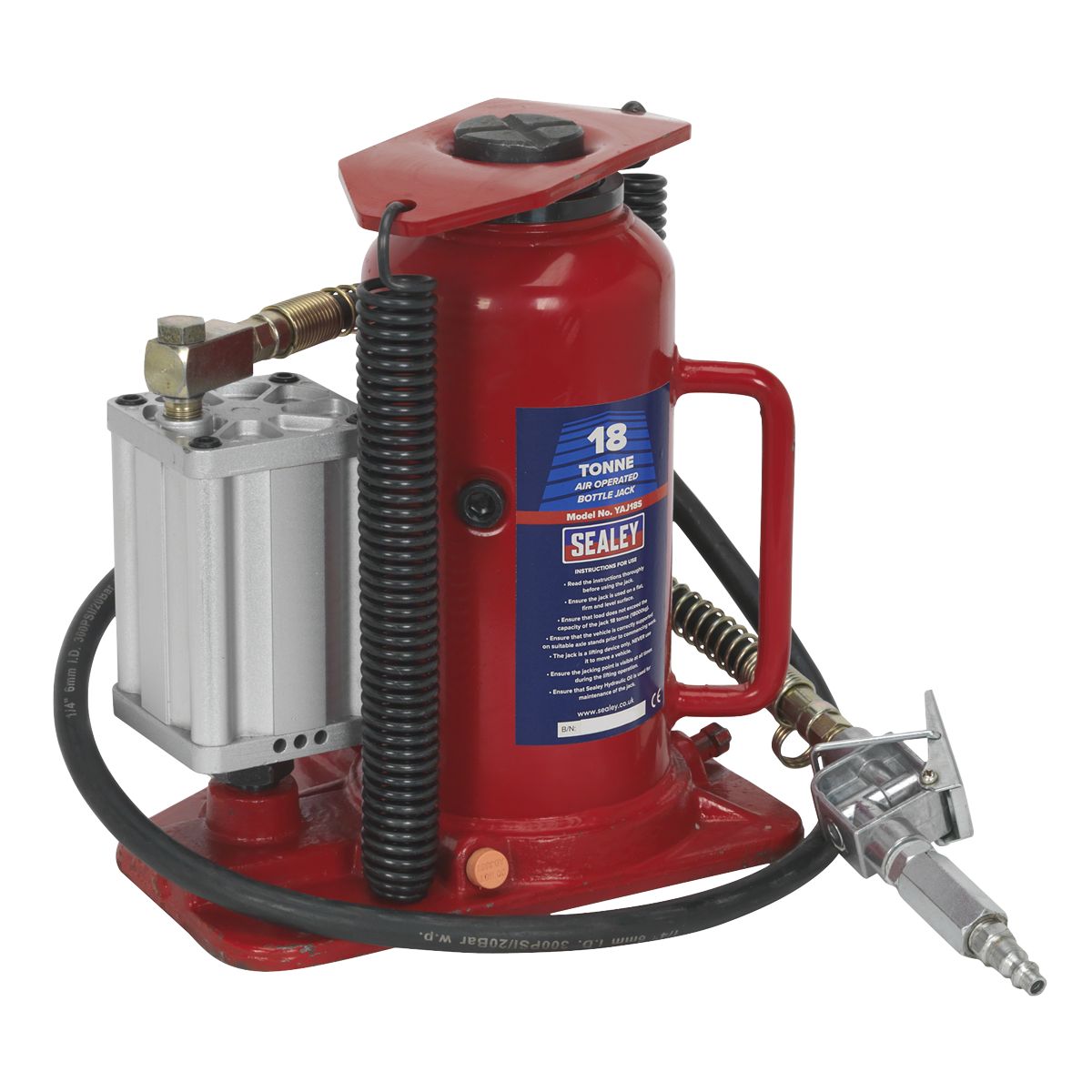 Sealey Air Operated Hydraulic Bottle Jack 18 Tonne - Image 5
