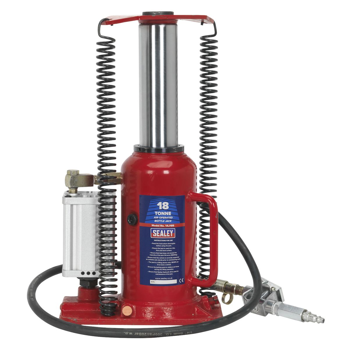Sealey Air Operated Hydraulic Bottle Jack 18 Tonne - Image 7