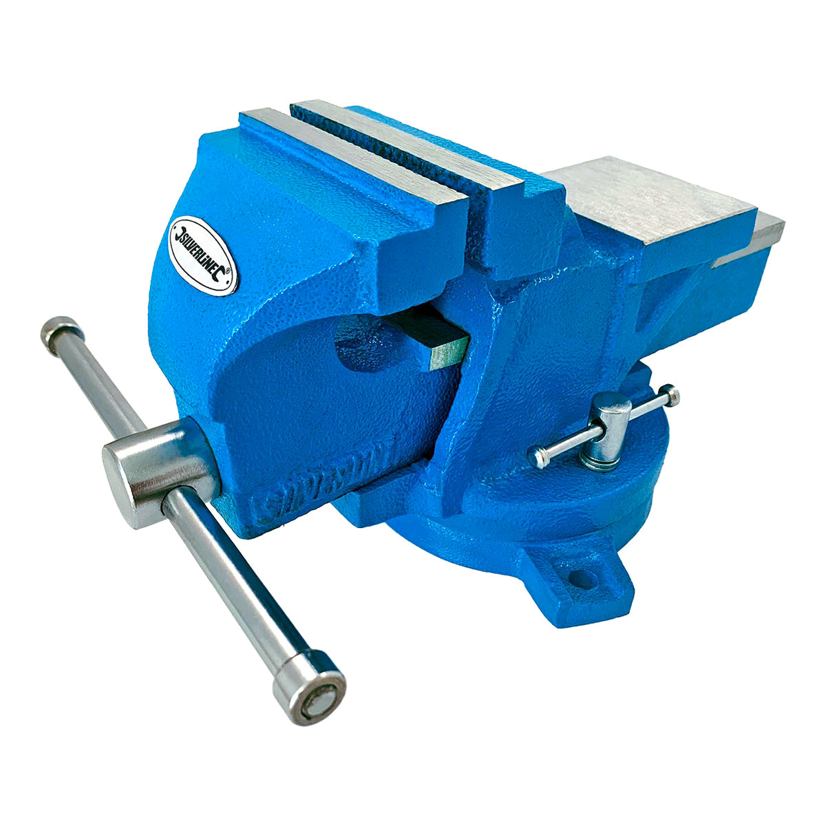 Silverline 100mm (4”) Bench Vice with Swivel Base & Steel Jaws - with Anvil