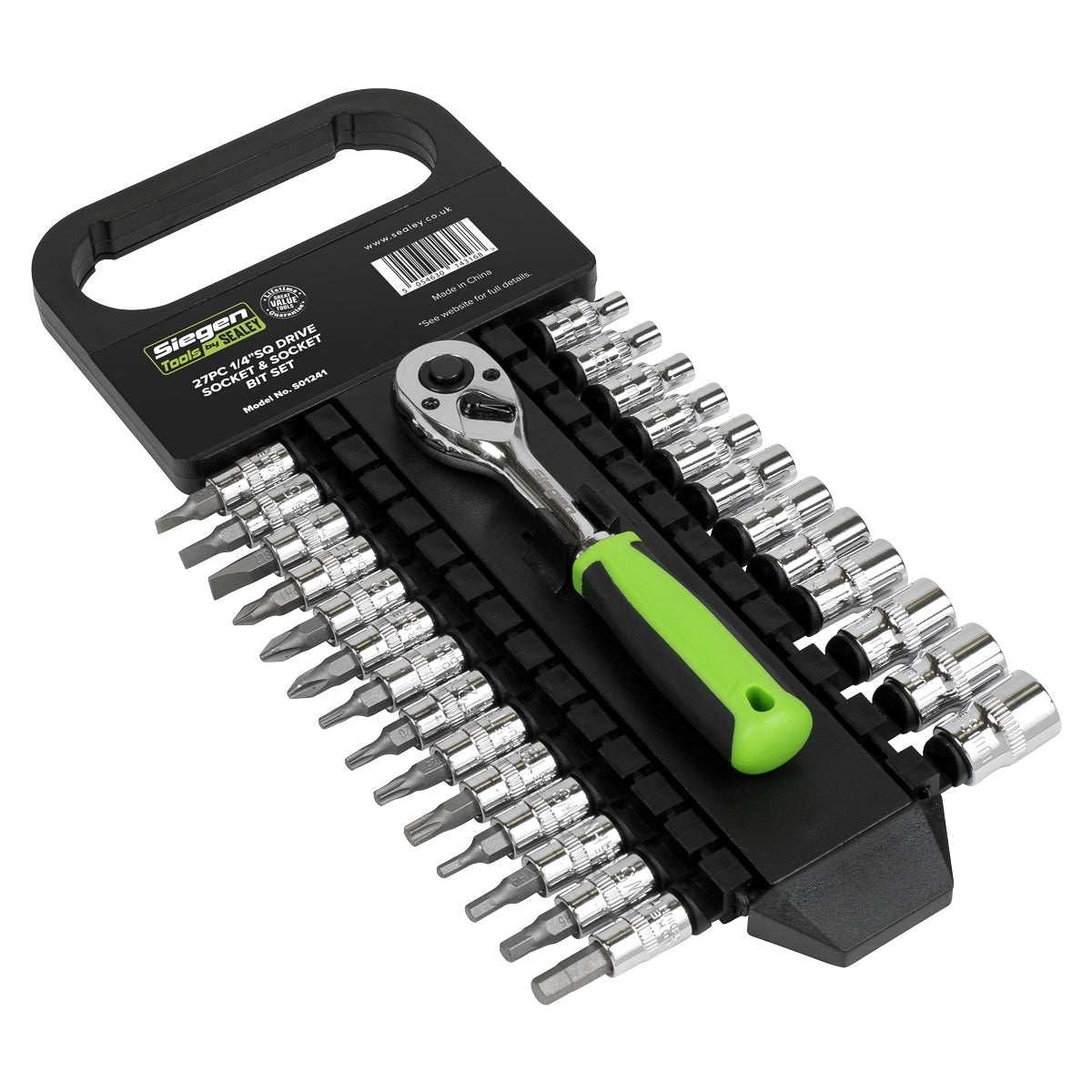 Sealey Siegen Socket & Socket Bit Set 1/4inch Sq Drive 27pc S01241