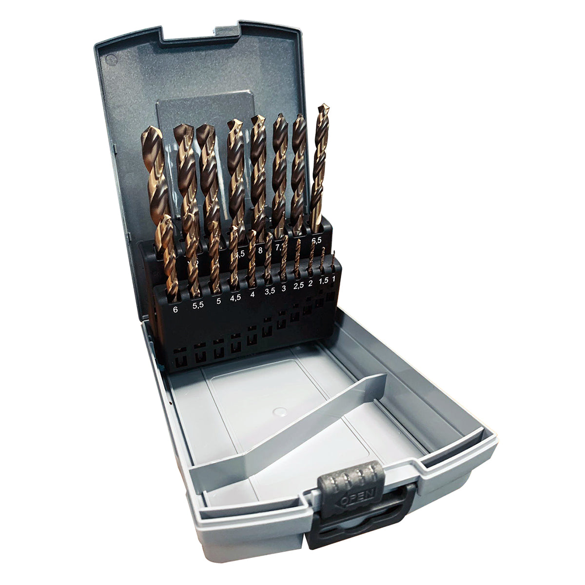 KAMTEC HSS Cobalt Twist Metric Drill Bit Set 19pc KCSET19