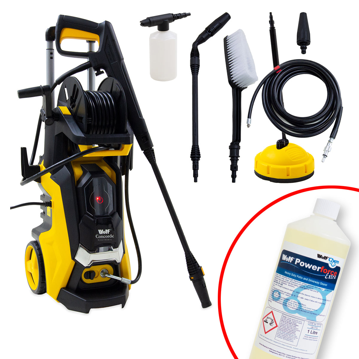 Wolf Concorde Digital 150BAR Pressure Washer with FREE 1L Detergent
