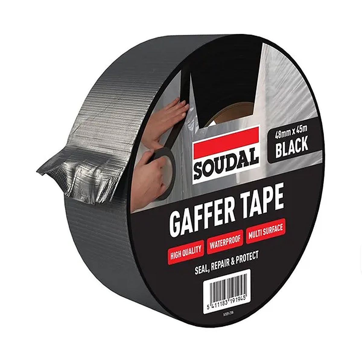 Soudal gaffer tape - BLACK (48mm x 45m) DKSD167039