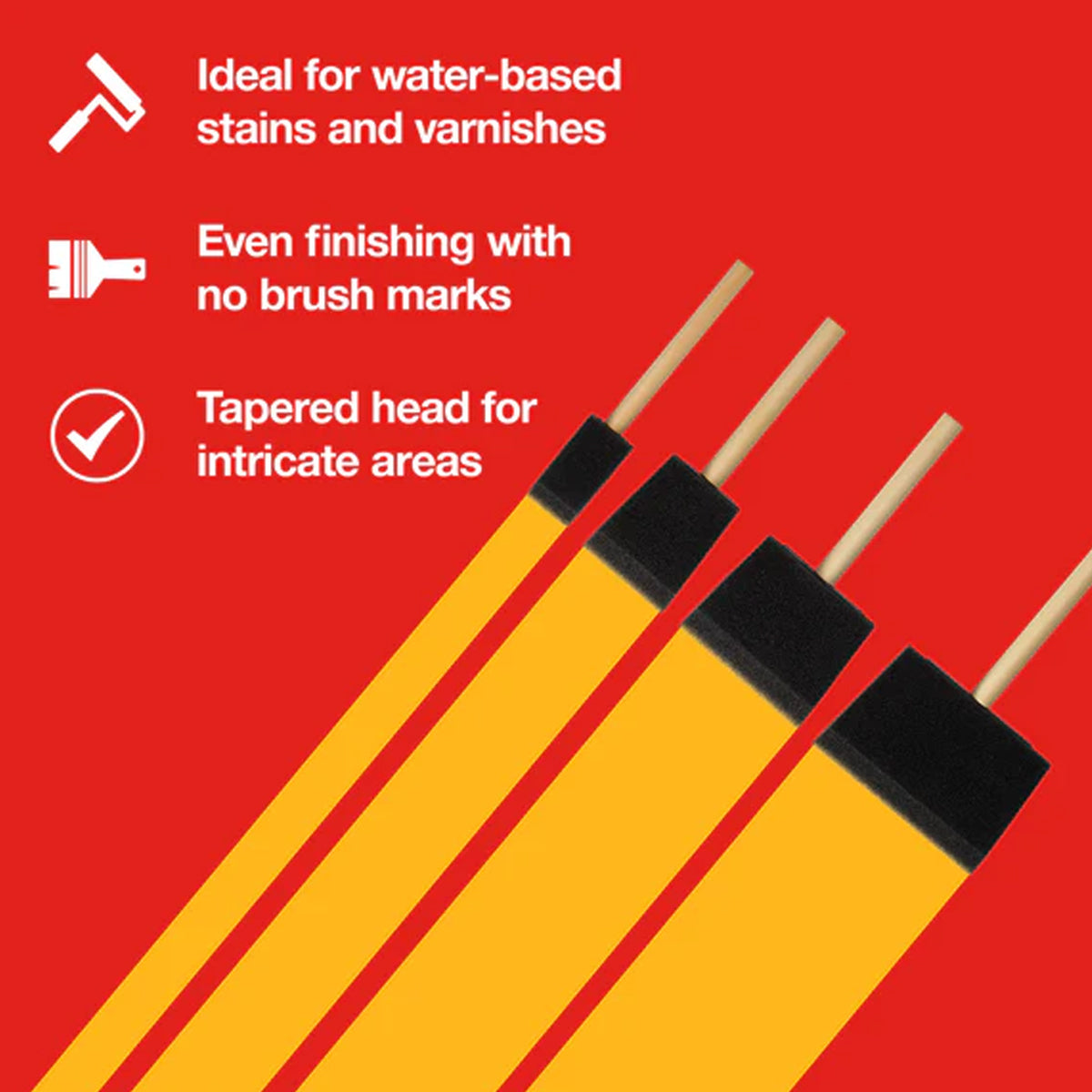 Amtech 4-Piece poly foam brush set G4482
