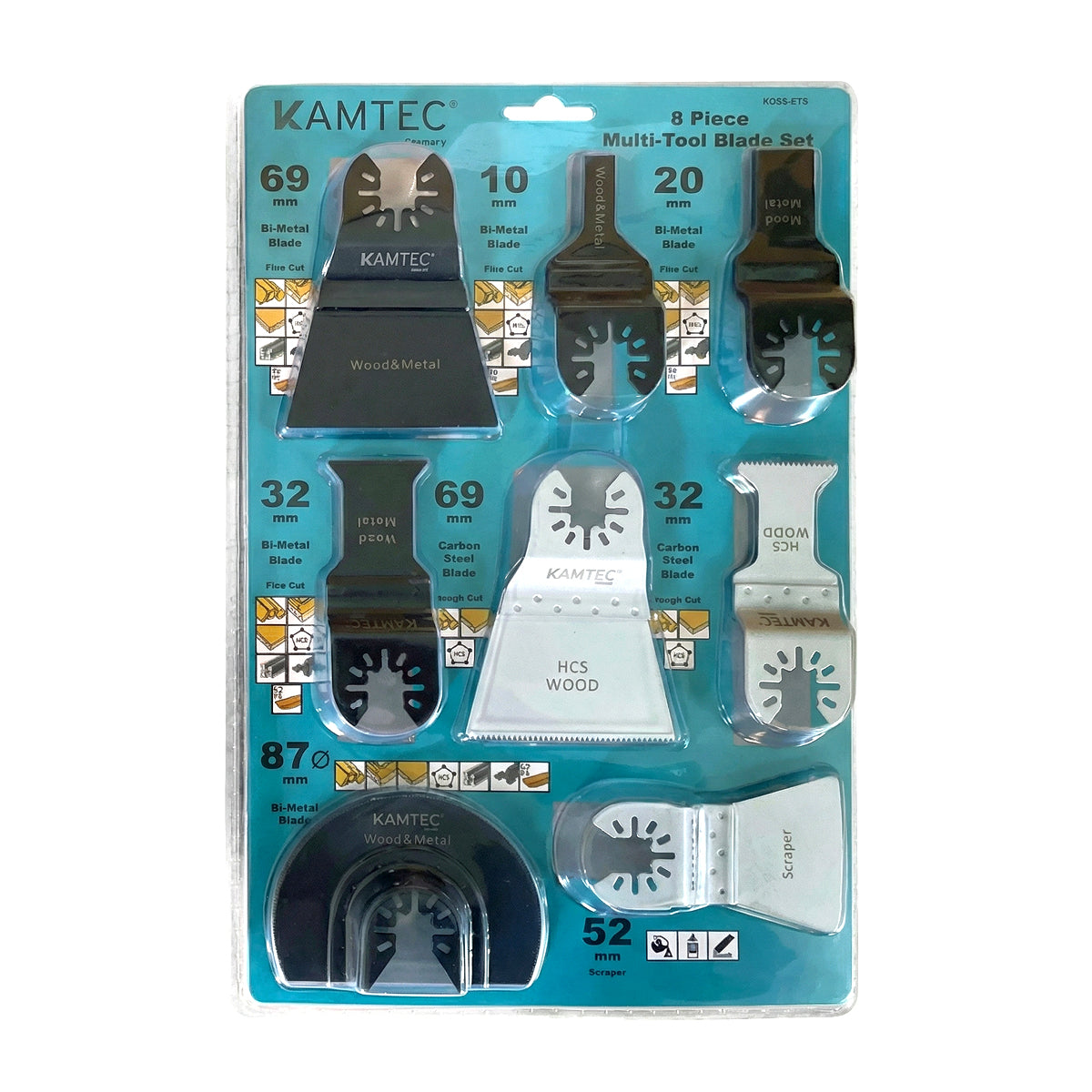 KAMTEC Multi-Tool Blade Set – Pack of 8 KOSSET8