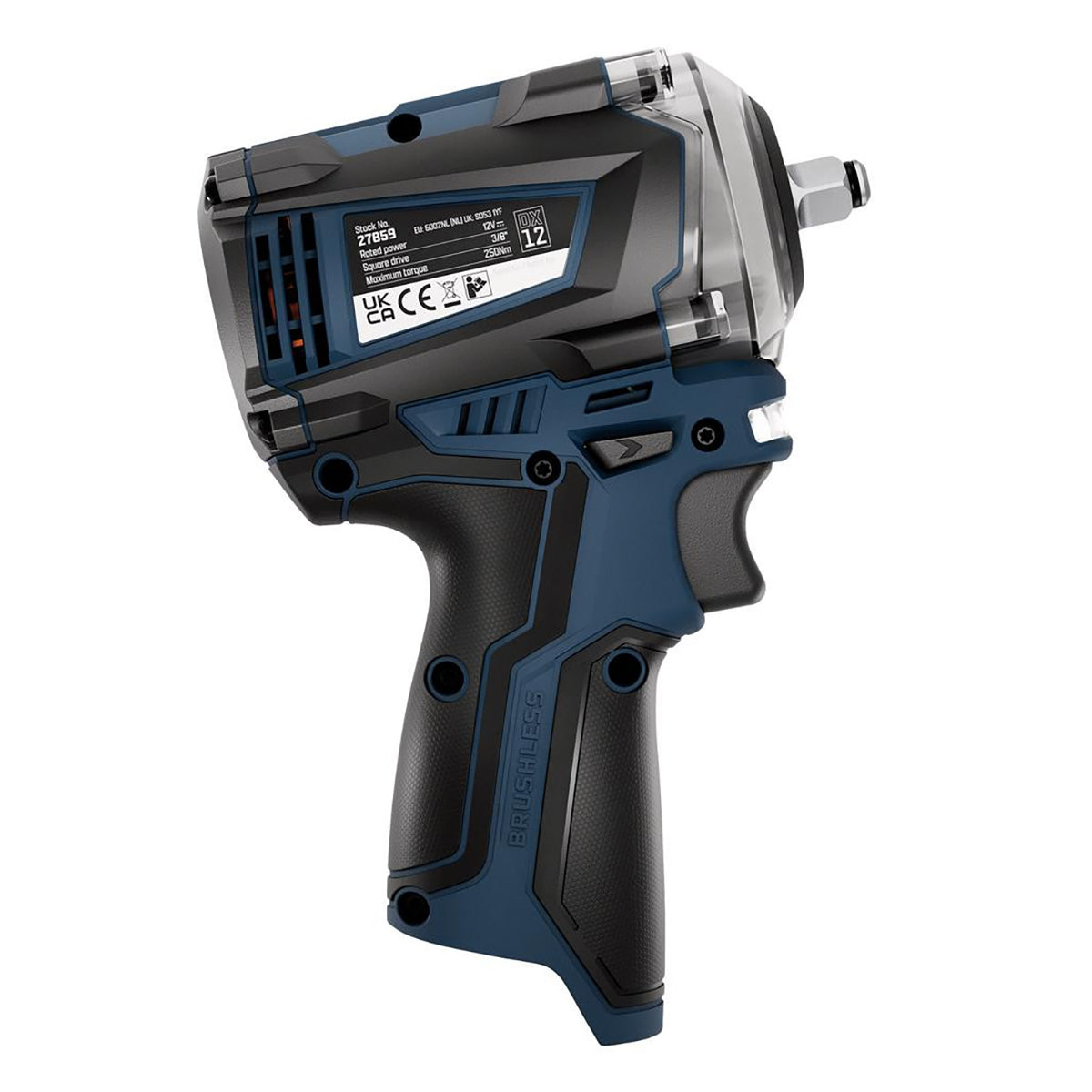 Draper DXPULSE 12V Brushless Impact Wrench, 3/8" Sq. Dr., 250Nm (Sold Bare) 27859