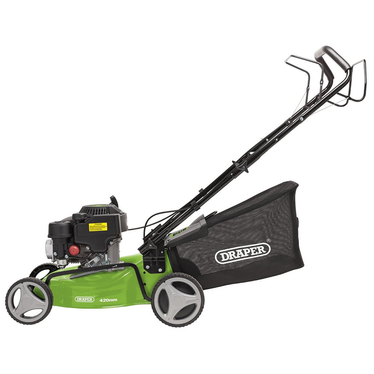 Draper Steel Deck Petrol Lawn Mower, 410mm, 132cc/3.3HP 08671