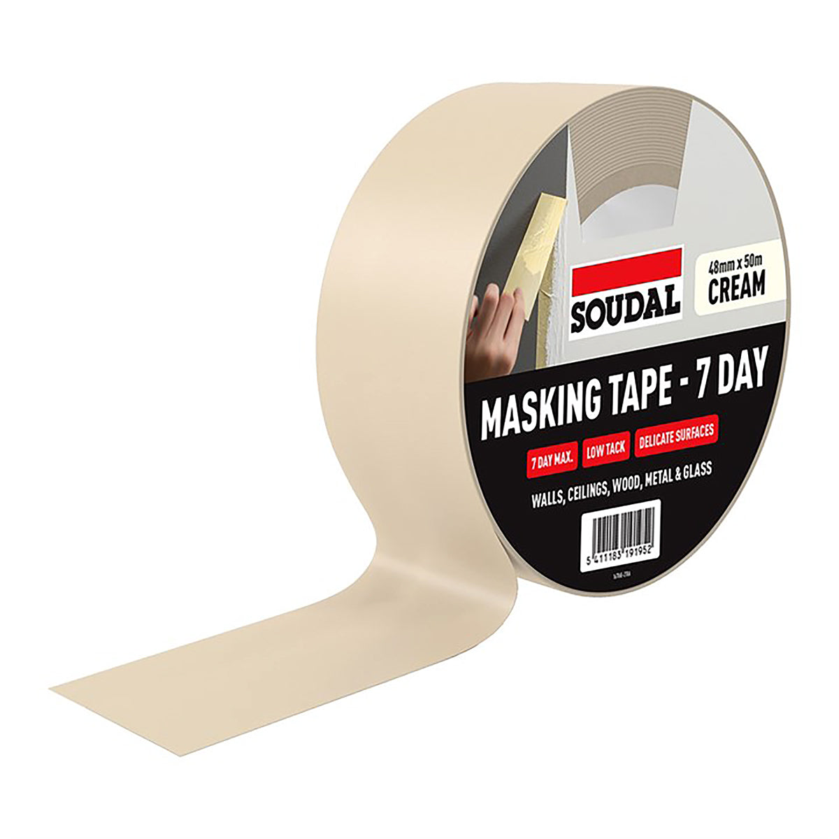 Soudal 7 Day Masking Tape - CREAM (48mm x 50m) DKSD167065
