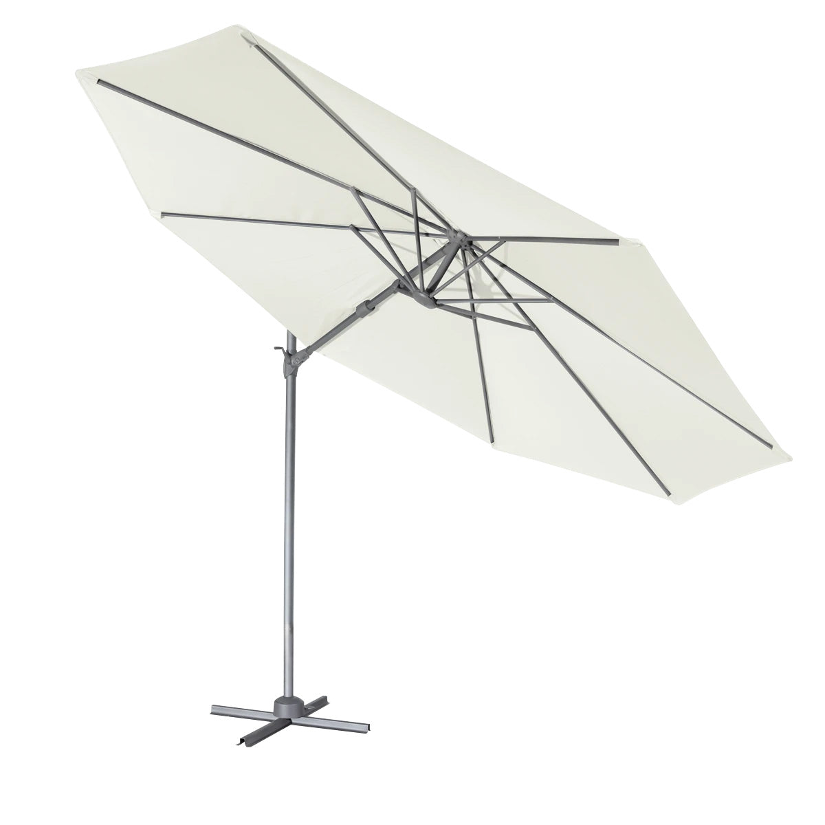 Dellonda Cantilever Parasol with 360° Rotation, Tilt & Cover 3m - Cream DG268