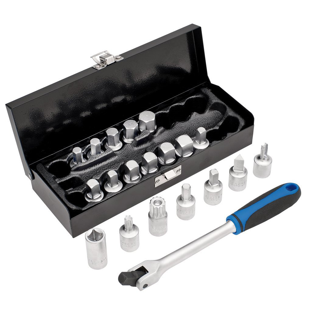 Draper Oil Drain Sump Plug Key Set, 3/8" Sq. Dr. (20 Piece) 12396
