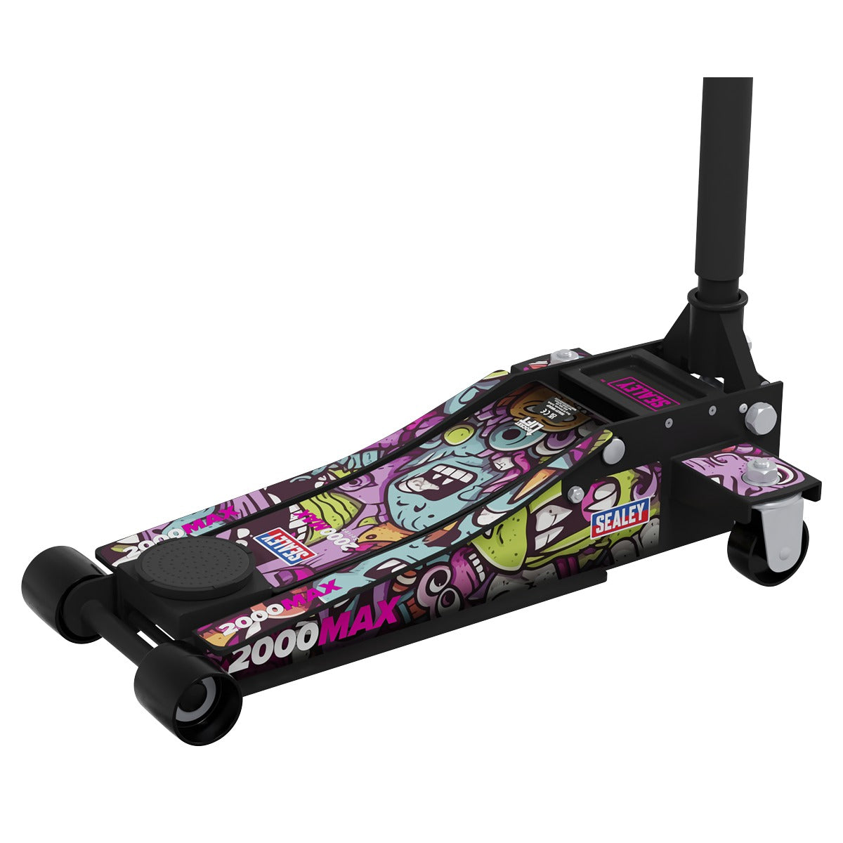 Sealey Low Profile Custom Design Trolley Jack with Rocket Lift 2 Tonne - Black 2000CB