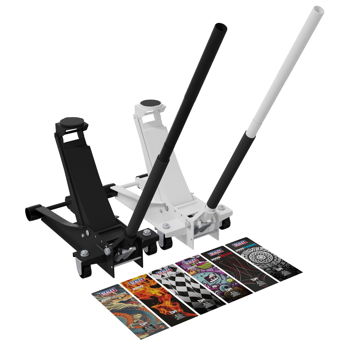 Sealey Low Profile Custom Design Trolley Jack with Rocket Lift 2 Tonne - Black 2000CB