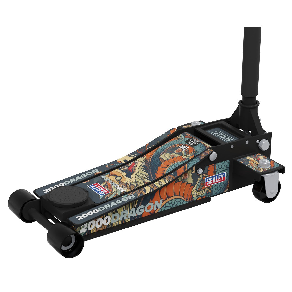 Sealey Low Profile Custom Design Trolley Jack with Rocket Lift 2 Tonne - Black 2000CB