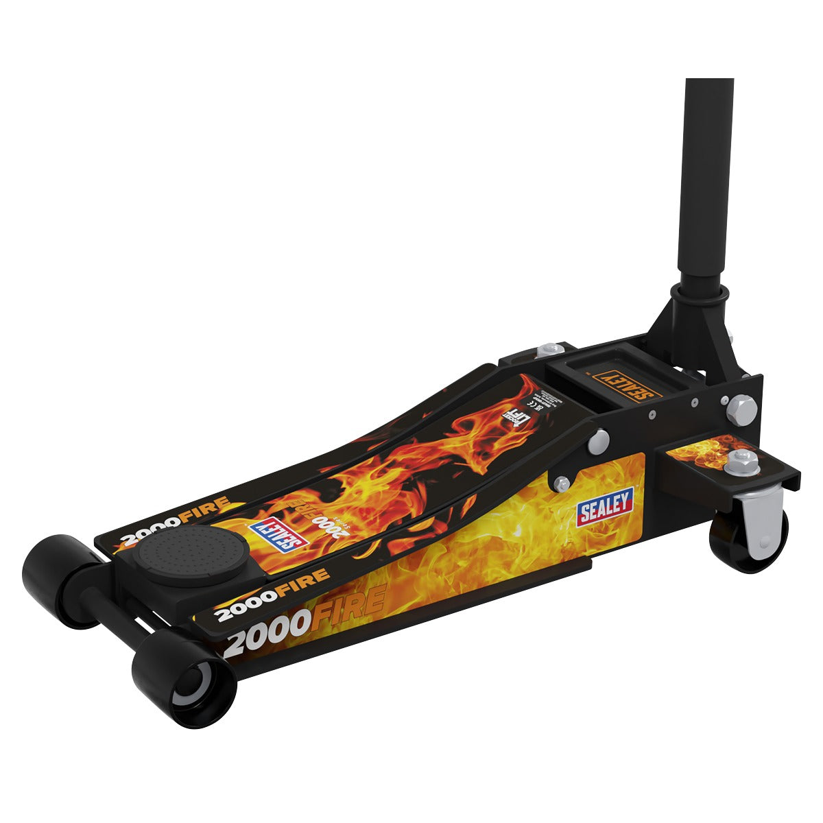 Sealey Low Profile Custom Design Trolley Jack with Rocket Lift 2 Tonne - Black 2000CB