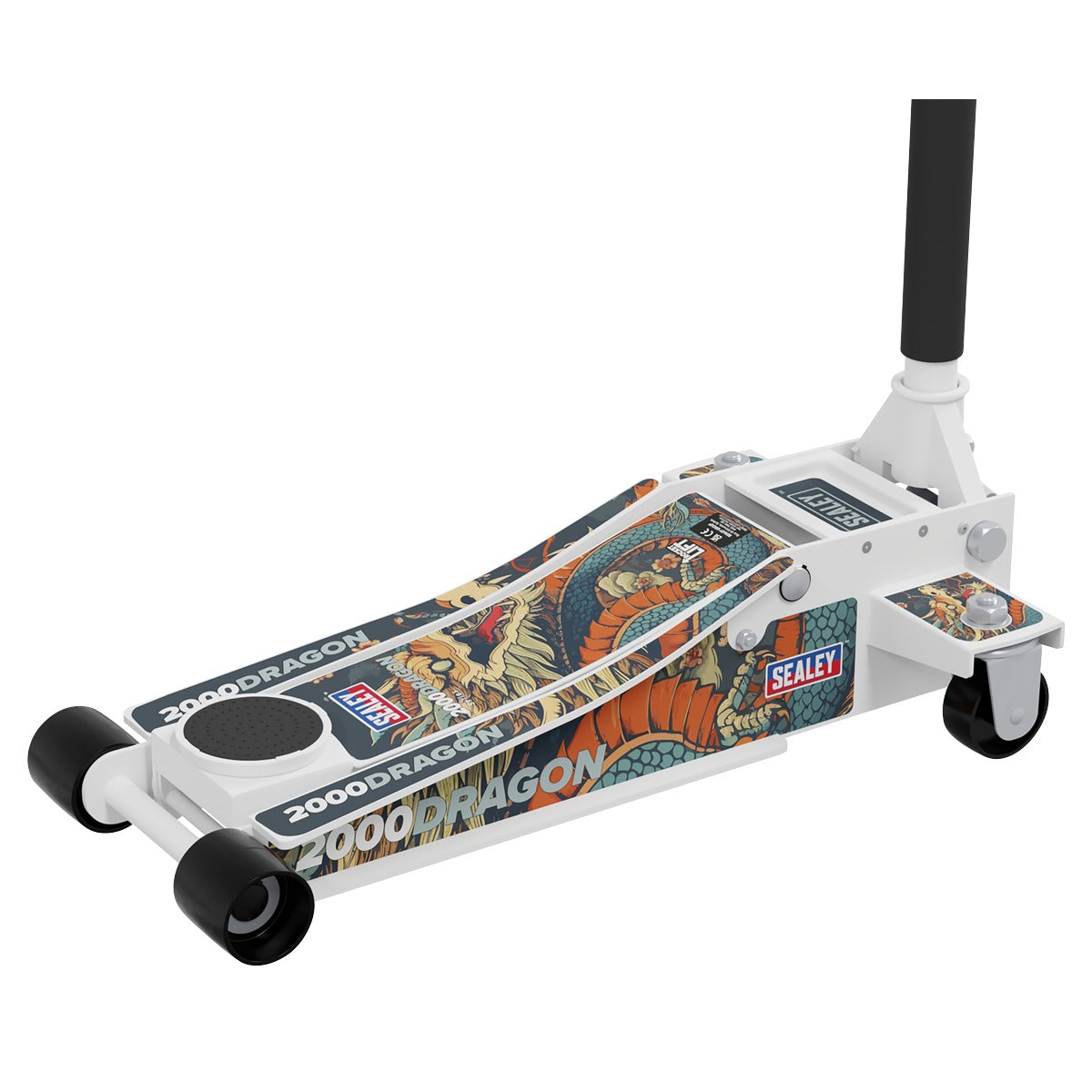 Sealey Low Profile Custom Design Trolley Jack with Rocket Lift 2 Tonne - White 2000CW