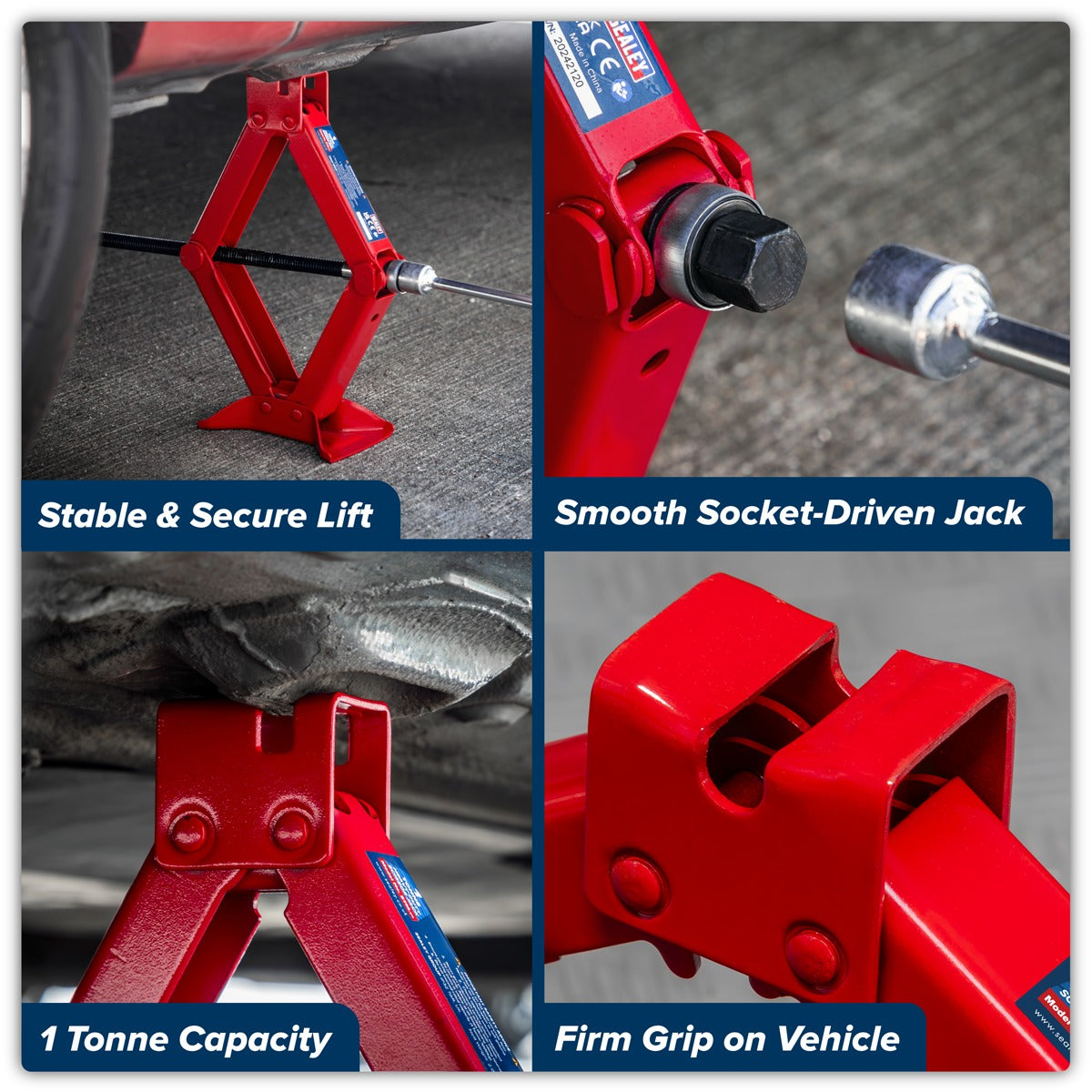 Sealey Heavy-Duty Scissor Jack 1 Tonne 57M