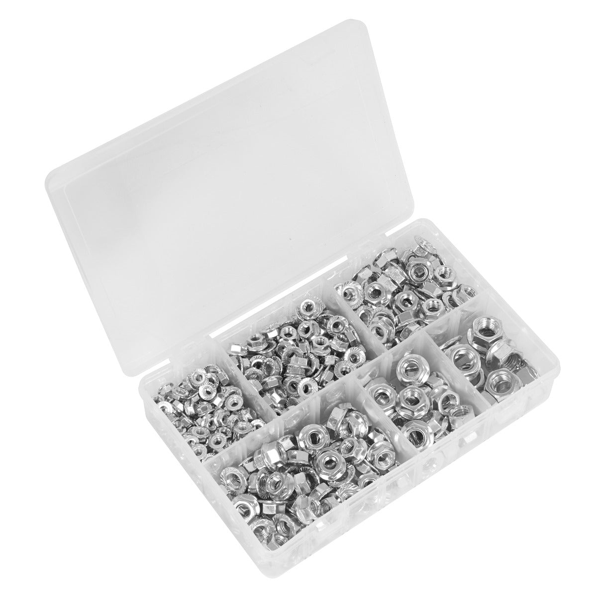 Sealey Serrated Flange Nut Assortment M5-M12 390pc AB031FN