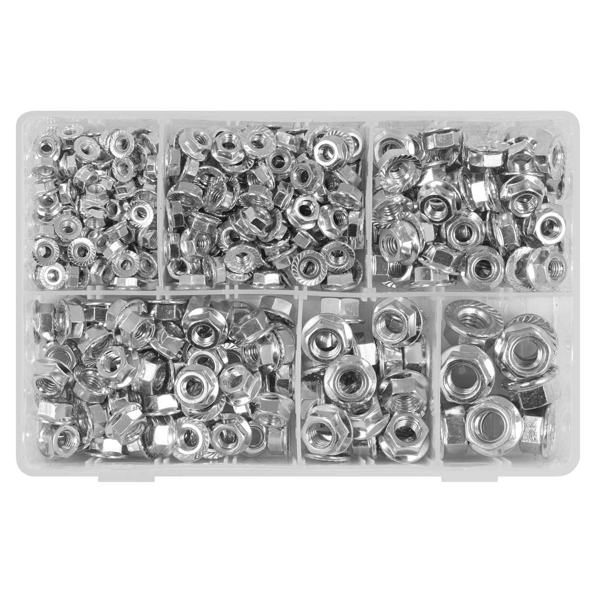 Sealey Serrated Flange Nut Assortment M5-M12 390pc AB031FN
