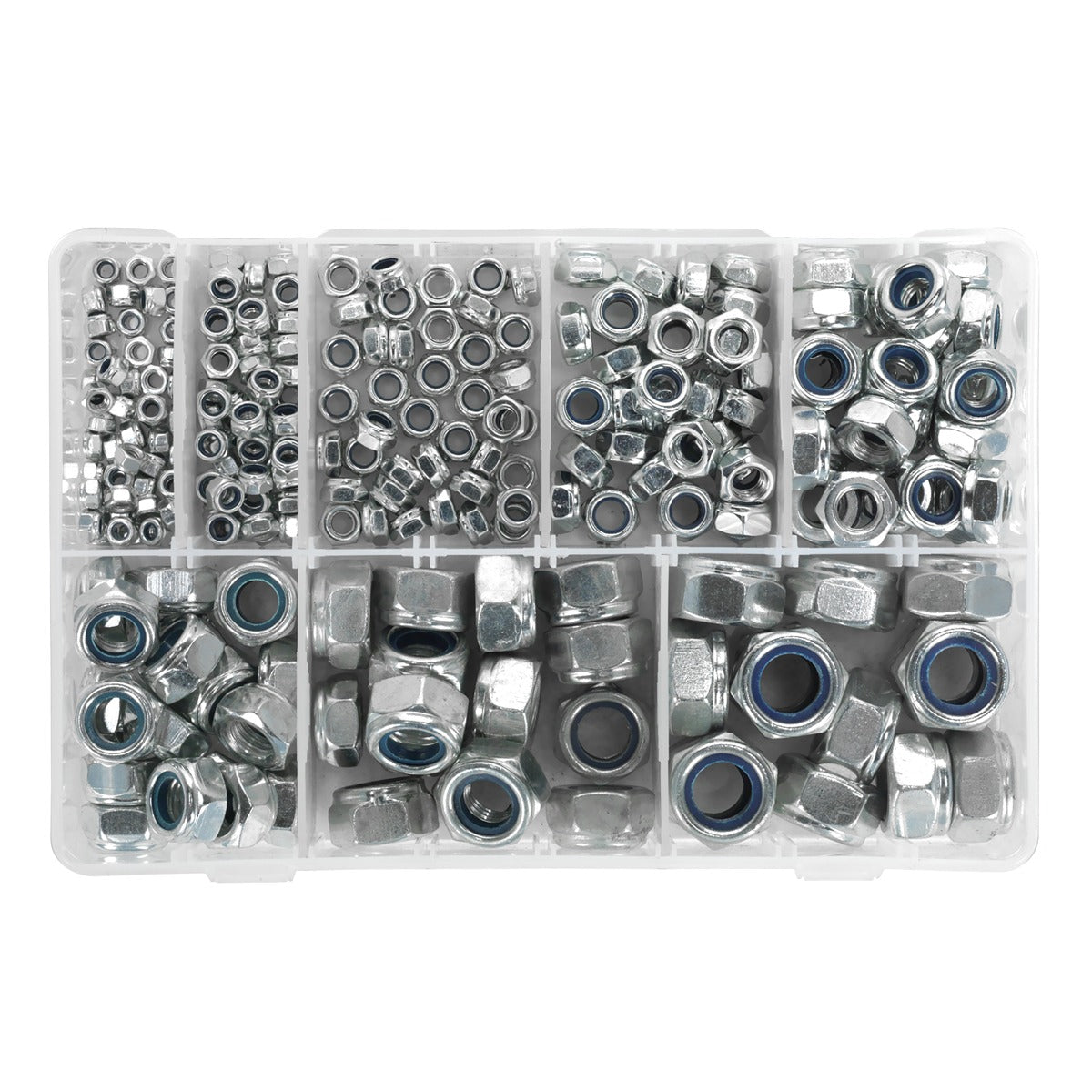 Sealey Nylon Locknut Assortment M4-M16 255pc AB033LN